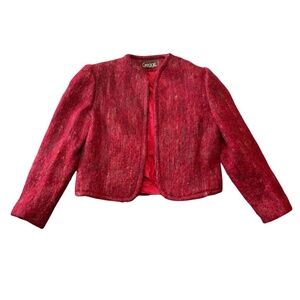 Gregge Fuzzy Red Wool Open Jacket